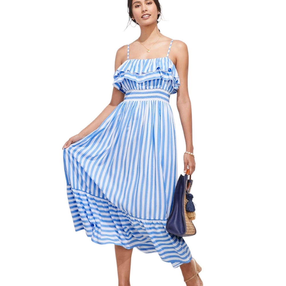 Vineyard Vines Lurex Striped Midi Dress
